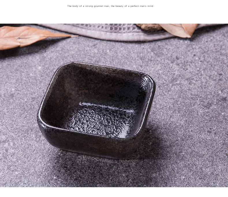 Creative snacks Japanese ceramic flavour dish dish for two or three lattice dish square cup sauce dish ltd. dip dish of cold dishes