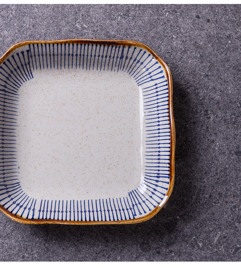 Ceramic sifang dish soup dish dessert plate dumplings plate sushi plate of fruit salad plate hotel tableware