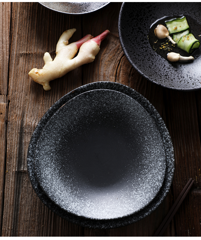 Japanese ceramics tableware triangle plate household shallow bowl dishes plate cold dish bowl of salad bowl fruit bowl dessert plates