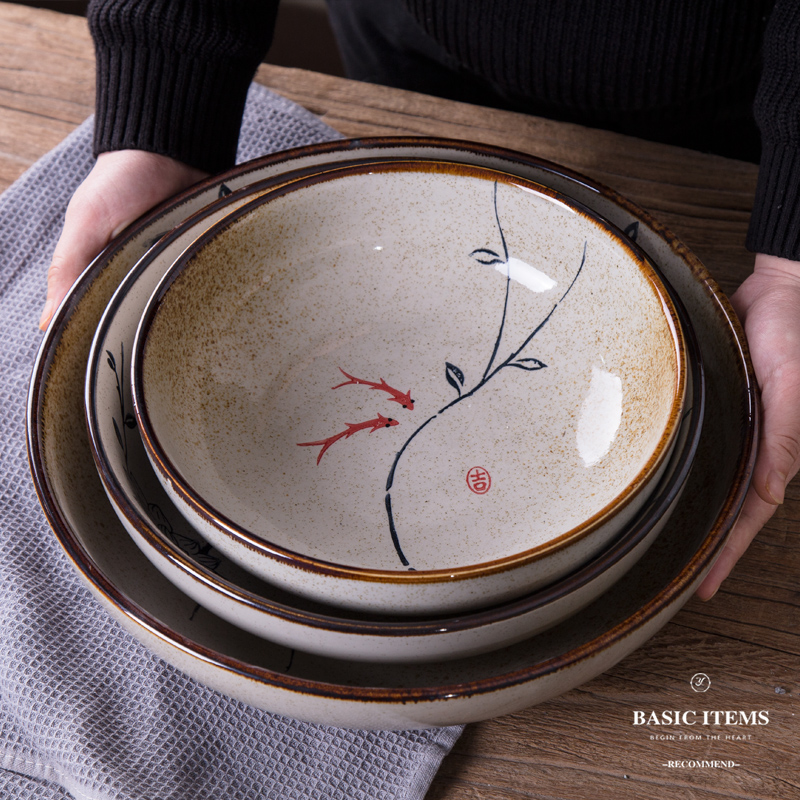 Large ceramic bowl boiled fish pickled fish bowl big rainbow such use Large small never dish soup basin big dish plate size
