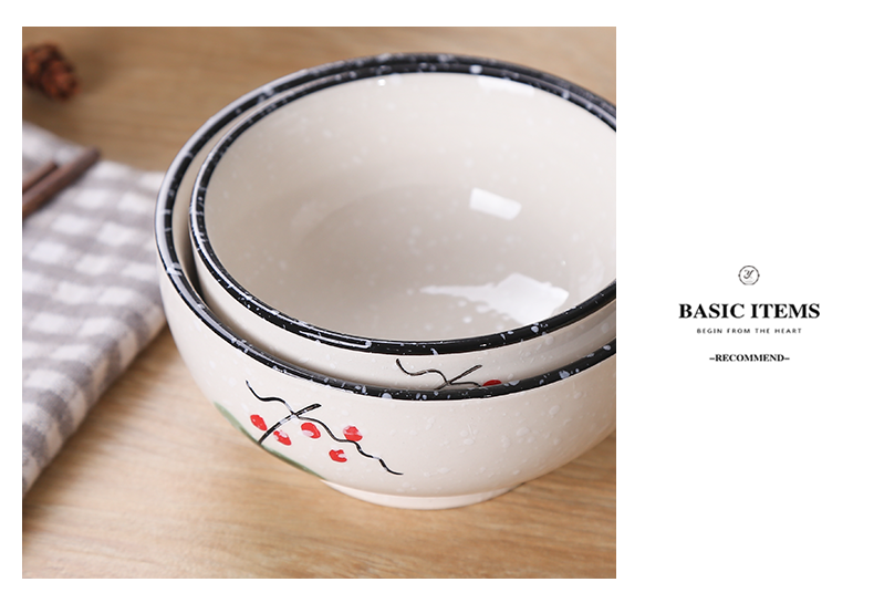 Japanese ceramic bowl of rice bowls of household breakfast under the glaze color small bowl of soup bowl dessert bowl long - handled spoon, spoon, spoon