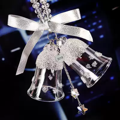 Car pendant female creative high-end Korean cute shaking sound Net Red Crystal bell hanging ornaments