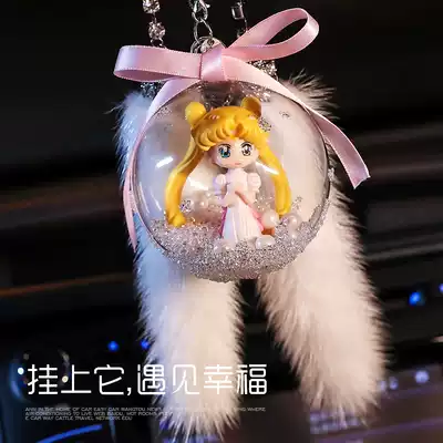 Angel cute beautiful girl warrior car pendant female car hanging decoration mirror crystal ball beautiful decoration supplies