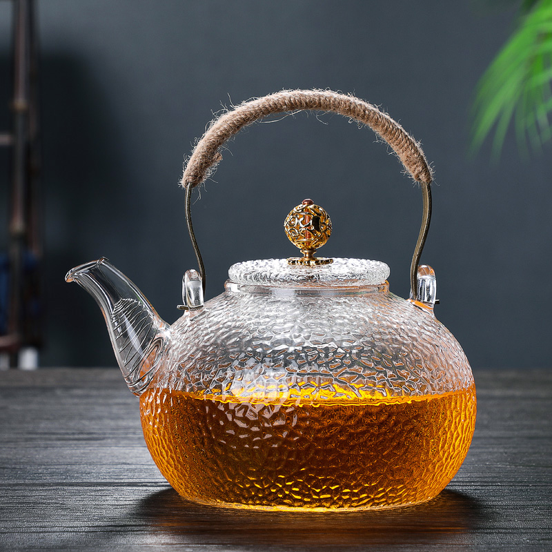 Glass Teapot Cooking Teapot teapot Ti-beam hammer Kettle Resistant Glass Tea Maker for Home Electric Towers Boiling Water Cooking Tea