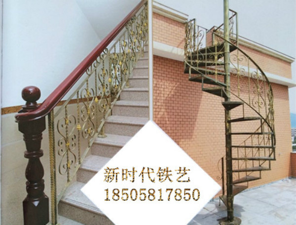 Hangzhou Iron Art Stairway Armrest Railing Balcony Railing User Inside And Outside Guardrails Hot Dip Galvanizing