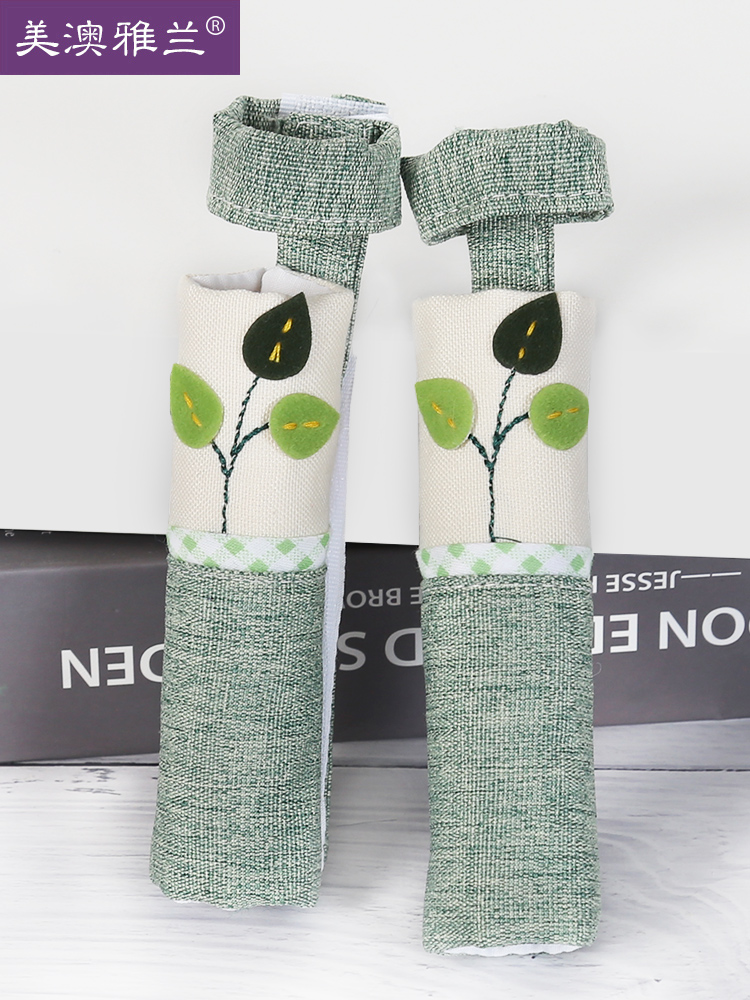 Korean pastoral fabric warm door handle gloves thickened warm door handle cover Anti-collision handle gloves a pair