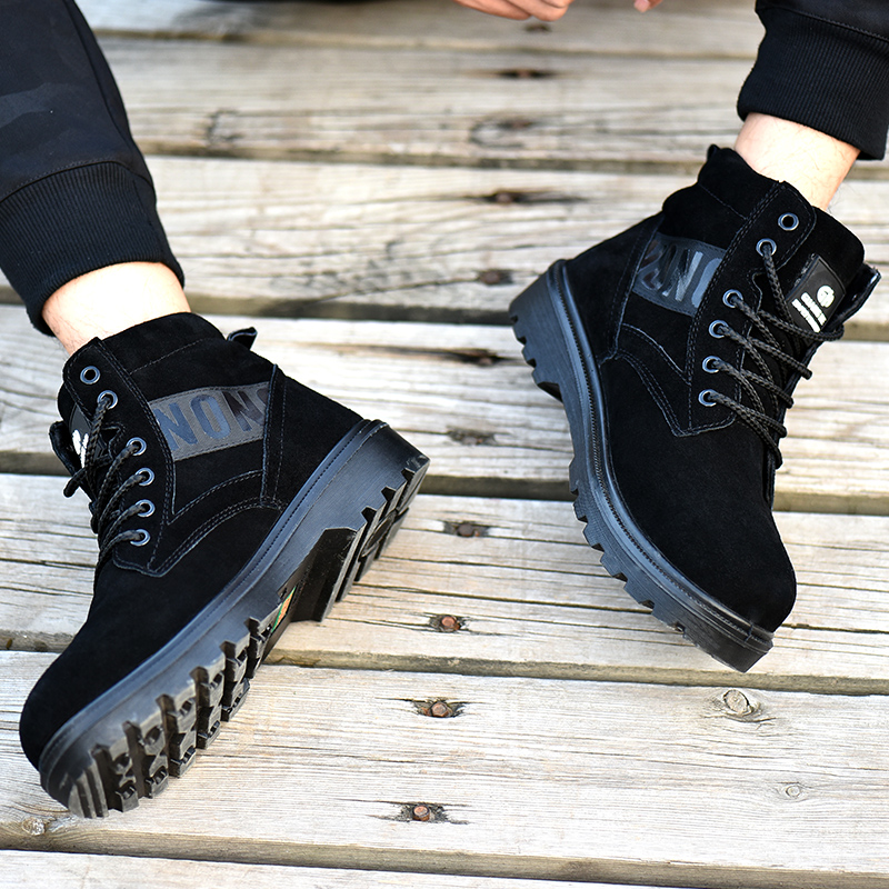 Labor protection shoes men's winter smash and stab wear light high tube, warm and deodorant, cold and safety construction site cotton shoes