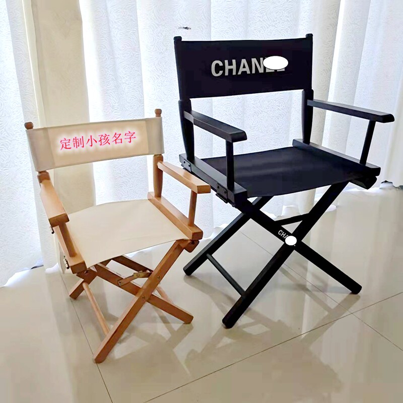 Outdoor Children's Director Chair All-solid wooden canvas folding chair Casual game bench Writing Fishing Chair custom