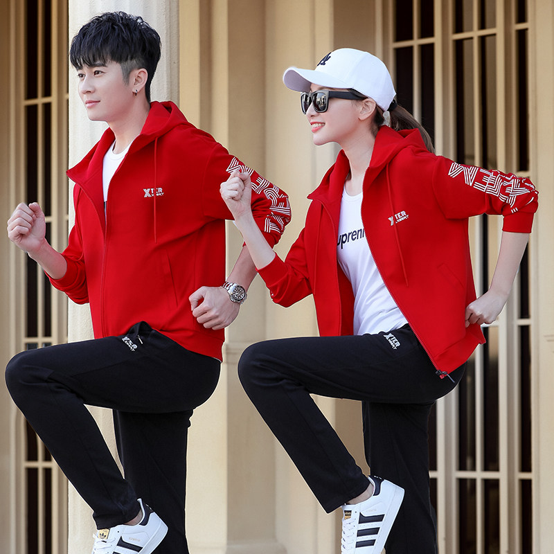 361 spring and autumn men's casual sports suit Jordano long-sleeved couple running suit two-piece student jacket