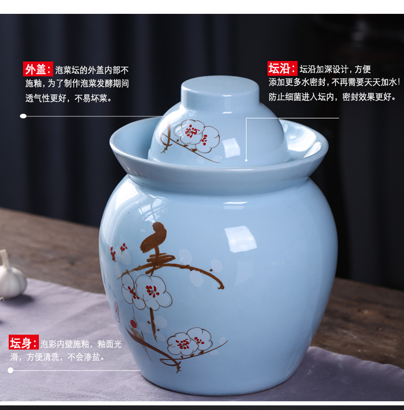 The Pickle jar jingdezhen ceramic household small pickled pickles pickles multigrain storage tank sealing Pickle jar