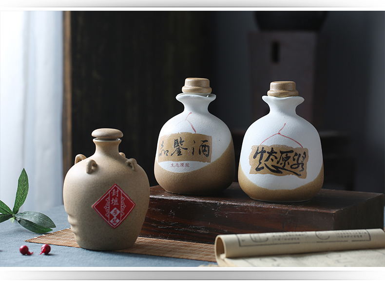 Jingdezhen ceramic empty bottles of liquor bottles of flask 1 catty mercifully bottle furnishing articles jar a kilo