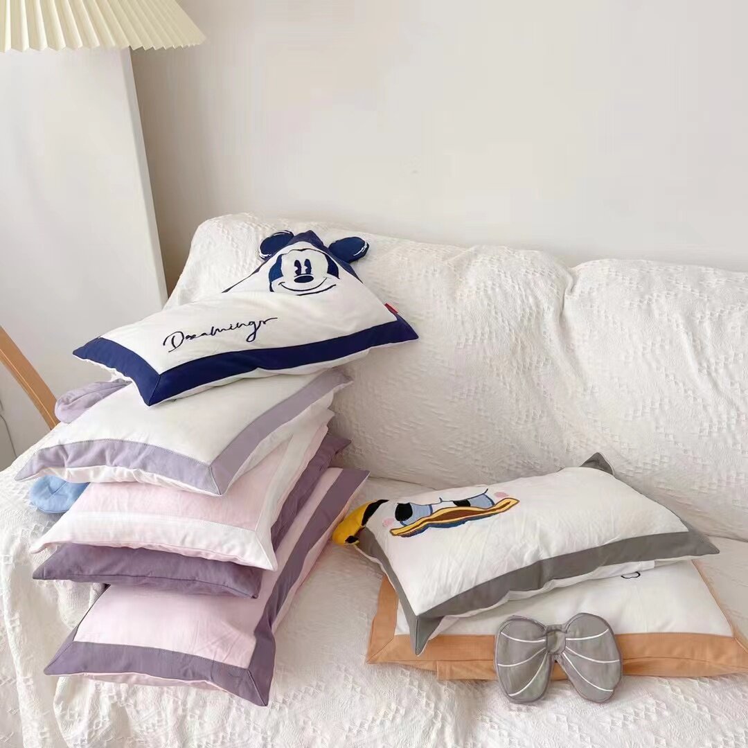 New Baby Children's Pillowcase Kindergarten 30*50 cute pillow sleepcase 48*74 embroidered all cotton knitted cotton pillow