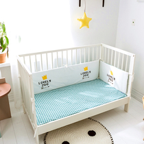 Newborn cotton baby bed for four seasons available breathable removable and washable water washing cotton embroidery anti-pinch crib guardrail