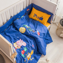 Autumn and winter New baby bedding cotton wool three-piece baby embroidery quilt cover can be equipped with newborn bed