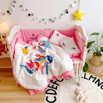 19 New products in autumn and winter thickened cotton polished embroidery baby bedding three-piece set can be equipped with bedclothes for childrens bedding