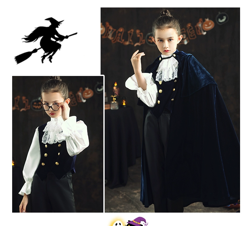 Halloween Trẻ Em Trang Phục Bé Trai Cos Ma Cà Rồng Áo Choàng Áo Choàng Dracula Hoàng Tử Cosplay Phù Hợp Với Bé Trai