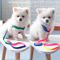 Pet teddy dog dog chain with walking dog rope chest strap small dog collar cat leash adjustable