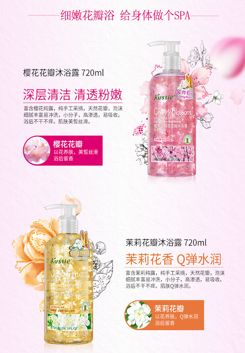 蔻斯汀 樱花花瓣 香水沐浴露 720ml 图4