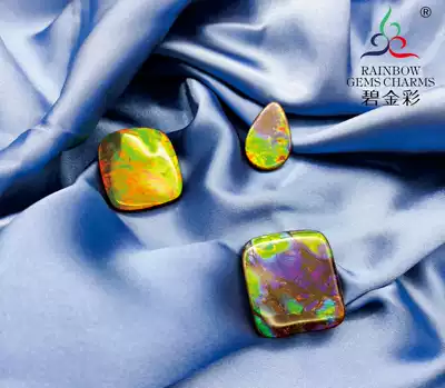 Bi gold color natural spot color stone with resin film Canadian spot color gem stone