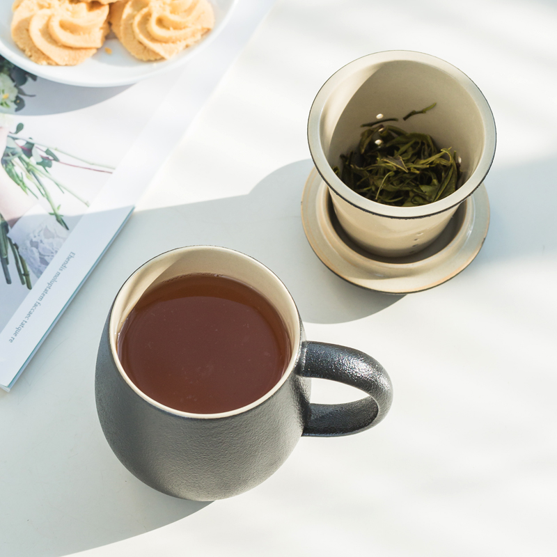 Mug custom ceramic office with filter cup Teacup Household bubble tea cup