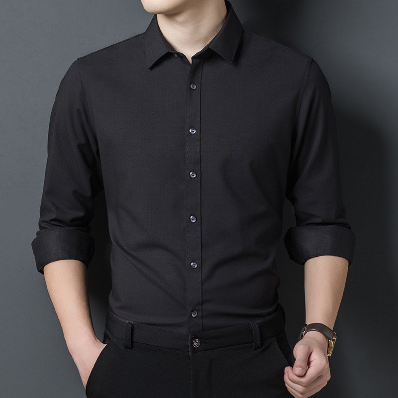 Light luxury high-end wild new long-sleeved shirt men's Korean version of business casual shirt men's formal cardigan top handsome