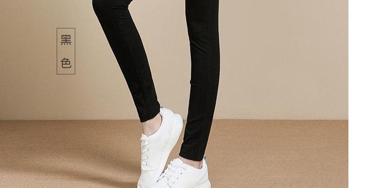 Quần yiyang nữ 2019 mới xuân cao cạp cao quần legging nữ mặc quần thun co giãn cỡ lớn quần đã mỏng - Quần tây thường quần thun ôm