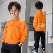 Childrens autumn boy cartoon sweater 2021 middle and Big Boy long sleeve pullover fashion loose casual top cotton