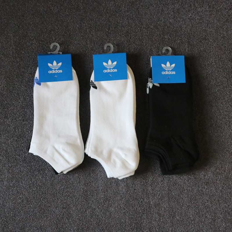 Adidas Clover Socks Men's No-Show Socks Summer Thin Pure Cotton Sports Socks Low-Cut Women's Short Socks Trendy Ab3889