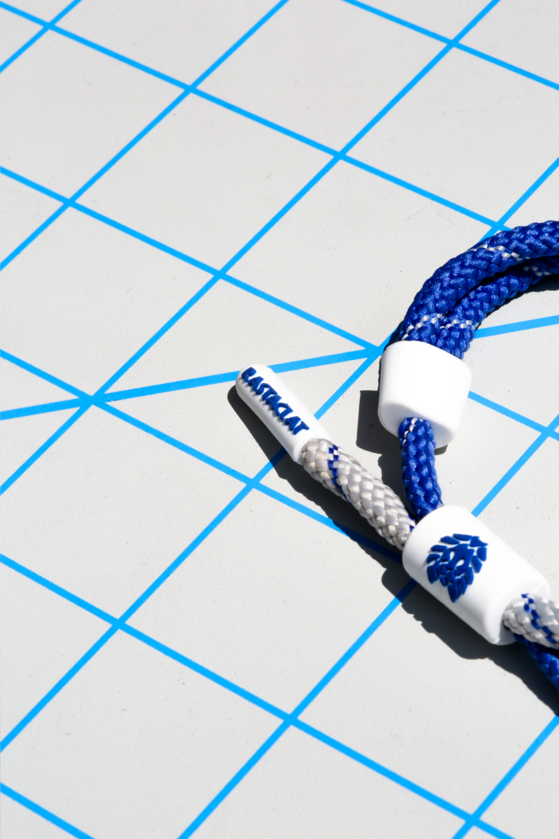 RASTACLAT chính thức xác thực sư tử nhanh chóng loạt chức năng FLIGHT vòng tay thắt nút màu xanh và trắng vòng tay vàng