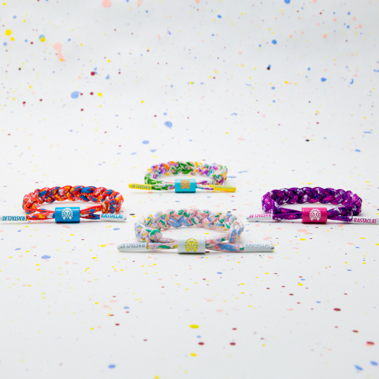 RASTACLAT Little Lion Chính thức Dòng mực chính hãng GROOVY Vòng đeo tay nhỏ màu trắng xanh ngọc hồng lựu