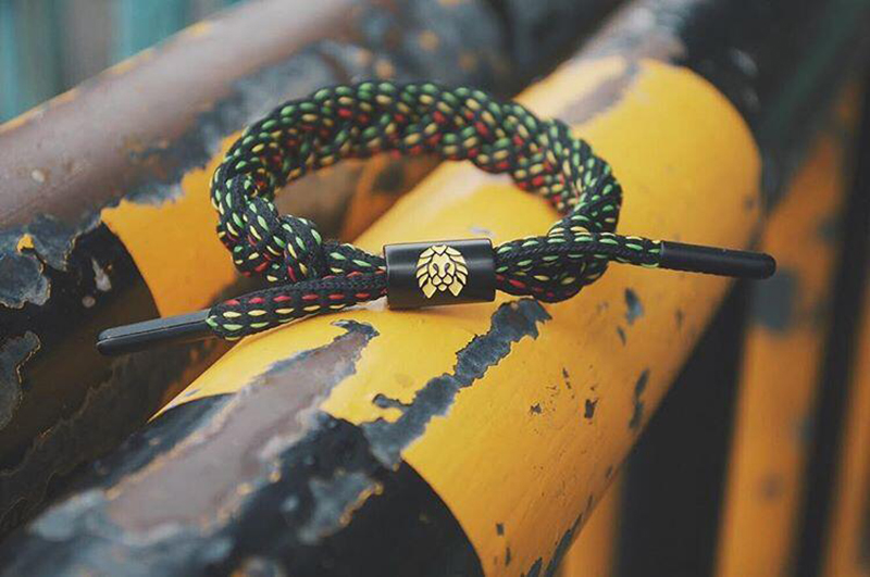 RASTACLAT Little Lion Chính thức Dòng sản phẩm cơ bản chính hãng RASTA OG Jamaica - Vòng đeo tay Clasp thạch anh tóc đen