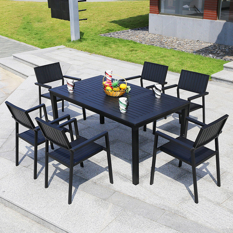 Outdoor table and chairs plastic wood Courtyard Home Innate Balcony Table And Chairs BRIEF COFFEE ROOM TABLE AND CHAIRS OUTDOOR EMBALMING WOOD GARDEN TABLE