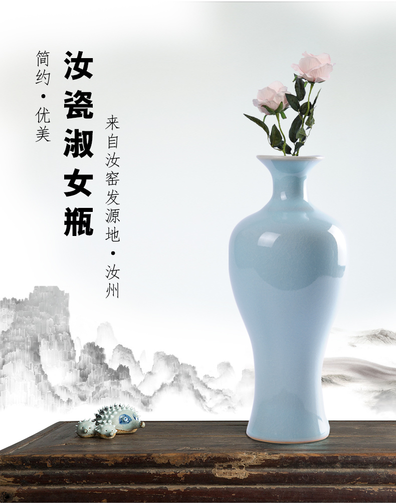 Archaize your up handicraft ru porcelain vase ceramic flower arranging flowers, restoring ancient ways is contracted home sitting room adornment is placed