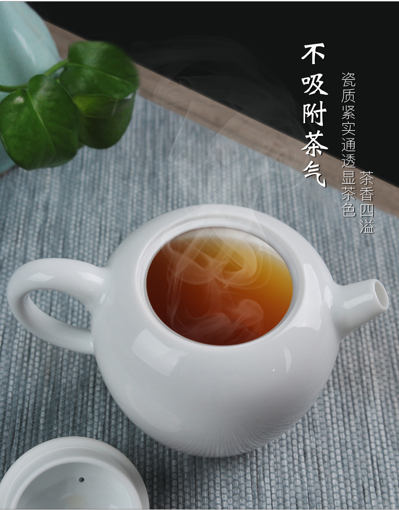 Jingdezhen ceramic teapot kung fu tea teapot small white porcelain single pot CiHu mini contracted beauty pot by hand