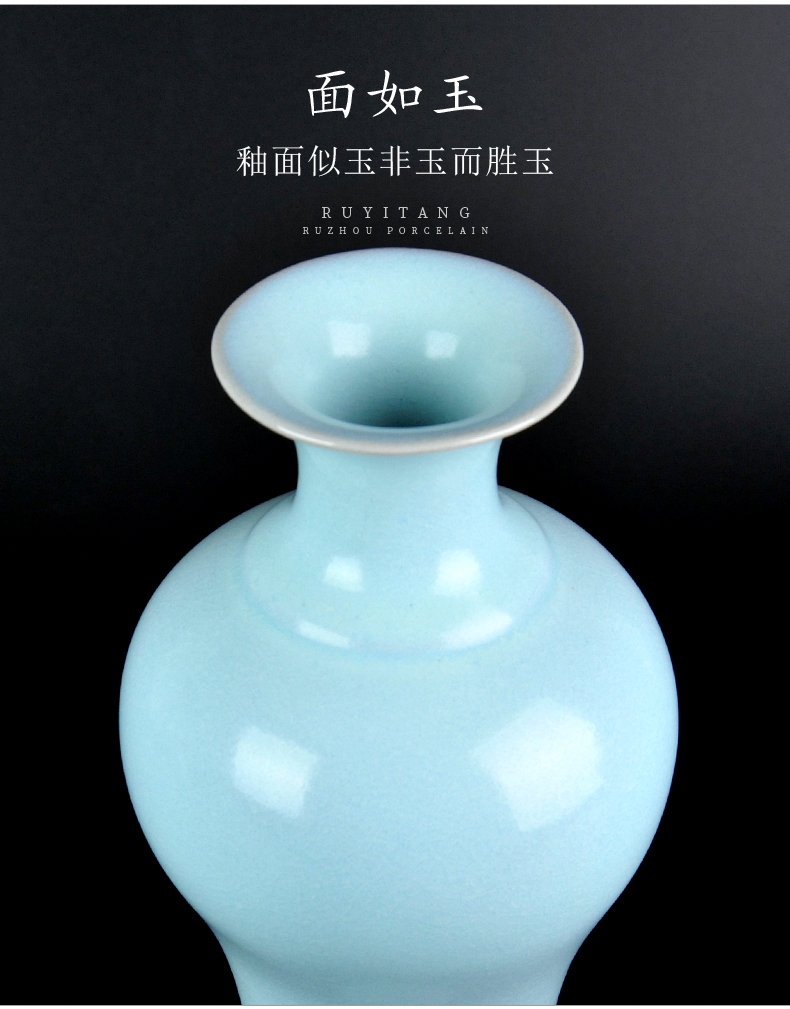 Ru Ru porcelain up vase sub contracted classic blue porcelain ceramic Chinese style household living room a study act the role ofing is tasted furnishing articles