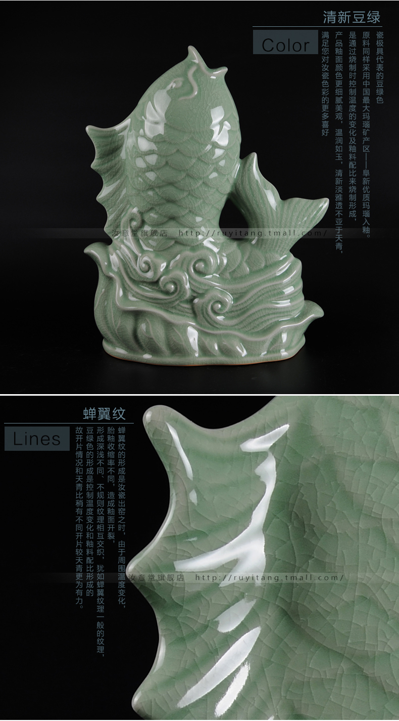 Ore your up porcelain arts and crafts carp big office furnishing articles ceramic household decorate the living room decoration New Year gift