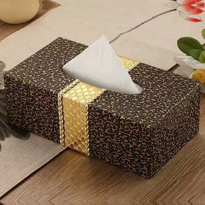 Dining room European style retro tissue box toilet extraction type sanitary paper box creative home bedroom leather sanitary paper box