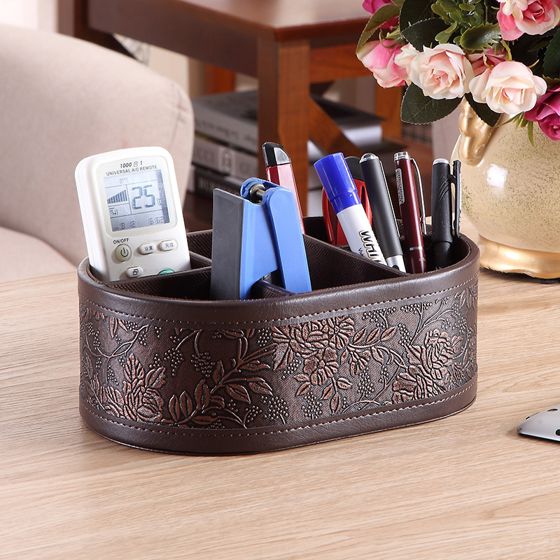 Jujue Nostalgic Retro Classical Desktop Storage Box Office Leather Remote Control Storage Cosmetic Jewelry Storage Box