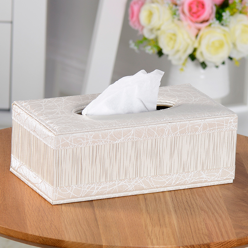 Simple leather tissue box European-style home living room coffee table napkin box Creative car paper box Nordic