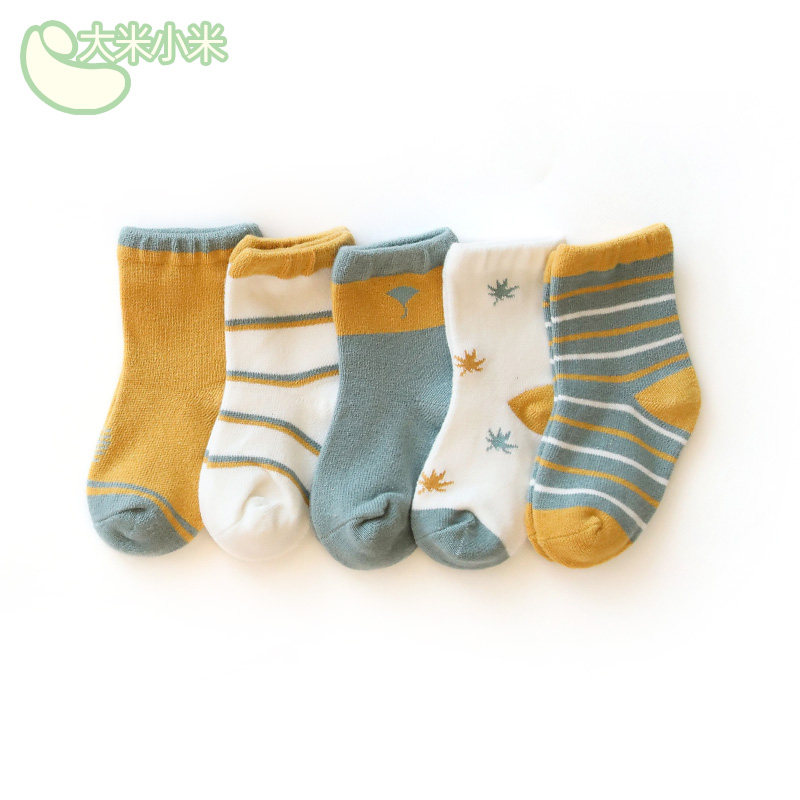 Baby Socks Spring Autumn Pure Cotton Thin with baby midbarrel socks Songkou Toddler cotton socks boy girl child short socks damp