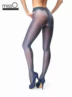 Poland MISSO 20D P101 sexy shiny T-crotch stockings small open file transparent tights black pink blue purple