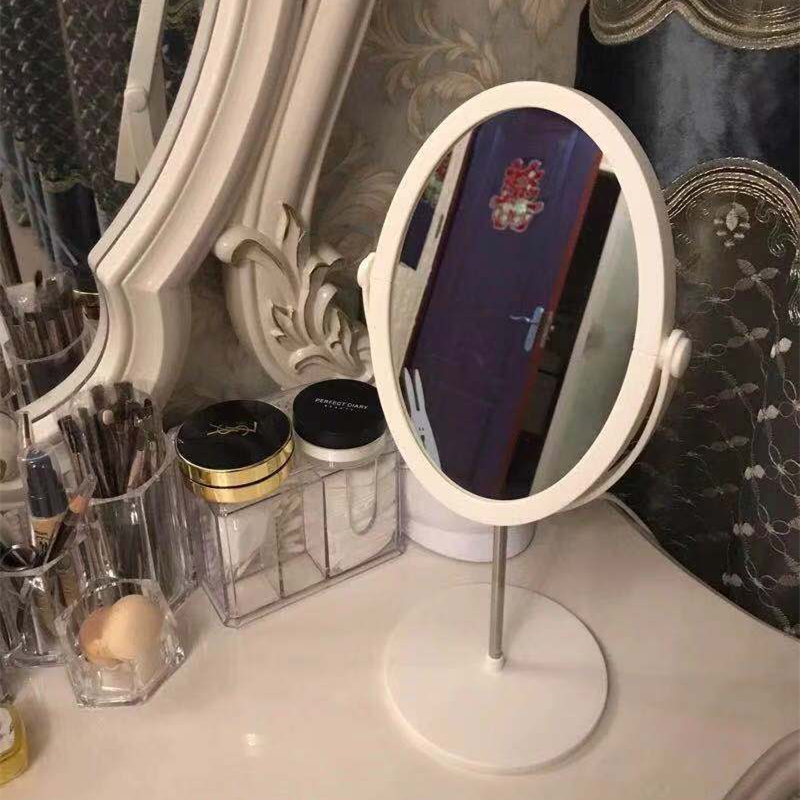Desktop dormitory makeup mirror Small household desktop can be folded student led double-sided net red vanity mirror with lamp