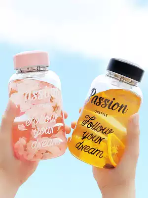 Net Red Girl glass large capacity portable water cup simple fresh Mori flower tea cup cute water bottle ins