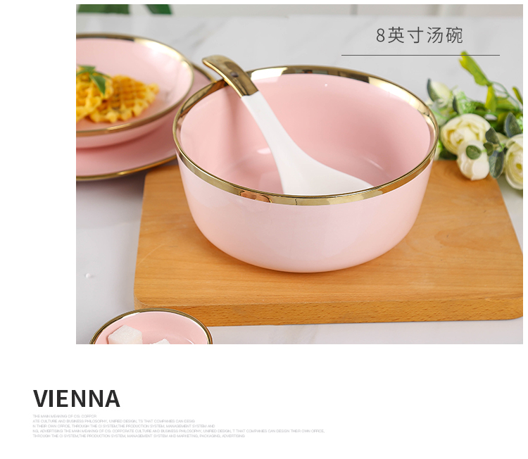 Light key-2 luxury Nordic move up phnom penh household ceramics tableware chopsticks dishes suit couples ins wind bowl dish combination