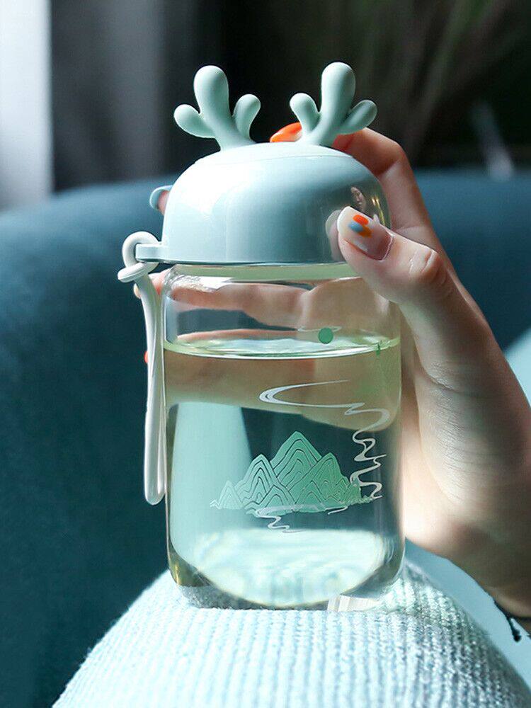 Net red high-value water cup Female cute glass portable girl flower tea cup Simple and fresh forest ins wind