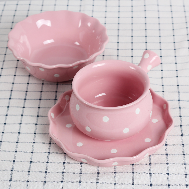 Japanese lovely dishes suit ceramic bowl dish home 4 move wave point porcelain tableware suit