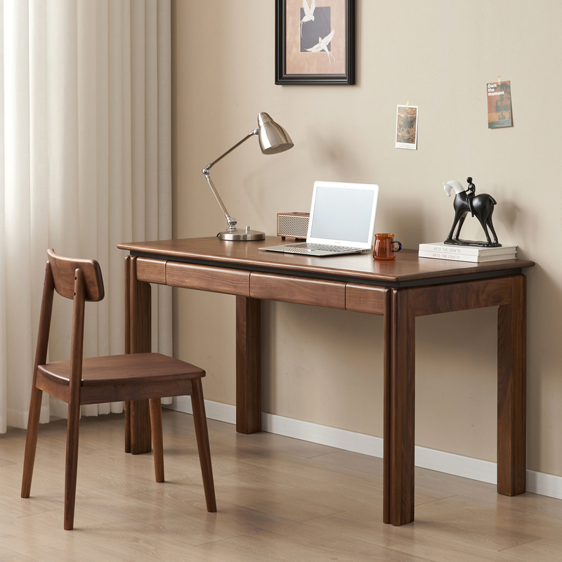 North American Black Walnut Solid Wood Desk Study Office Desk Modern Simple Computer Desk Large Size Workbench North American Black Walnut Solid Wood Desk Study Office Desk Modern Simple Computer Desk Large Size Workbench