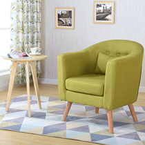 Nordic American single sofa chair bedroom living room sofa single chair fabric leisure sofa high back reading chair
