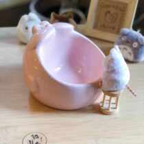 When cats three new models of animal series Ceramics Dragon Cat Rabbit geranium Sage Basin Rice Basin easy to wash