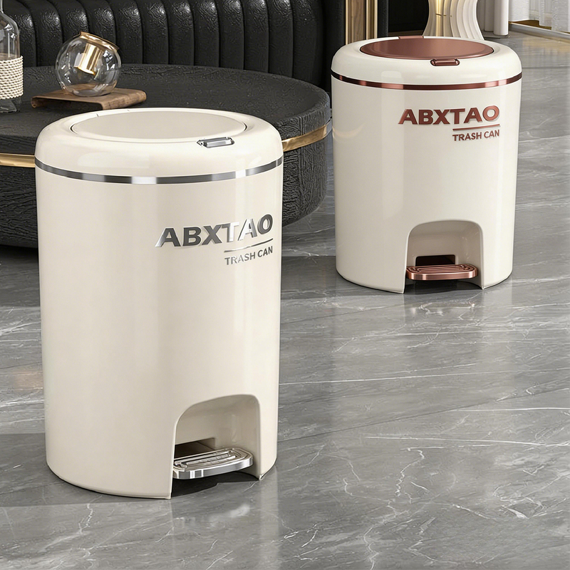 New Style Round Trash Can for Home Use, with Foot Pedal and Lid, Large Capacity, High Aesthetic Value, Suitable for Living Room, Kitchen, Bathroom, and Toilet